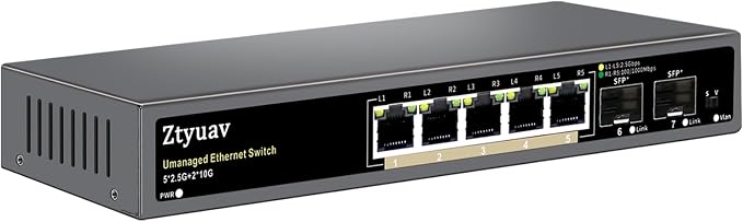 7 Port Unmanaged 2.5G Ethernet Switch by ProfessionalNetworkSwitchManufacturer