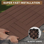 Composite Interlocking Deck Tiles Outdoor, 9 Pack, Light Coffee Color - Image 2