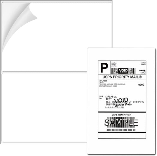 Coopaty Half Sheet Shipping Labels 8.5" x 5.5" Sticker Labels for Laser & Ink Jet Printers, 2 Per Page Self Adhesive Mailing Labels for Packages (8000 Labels)