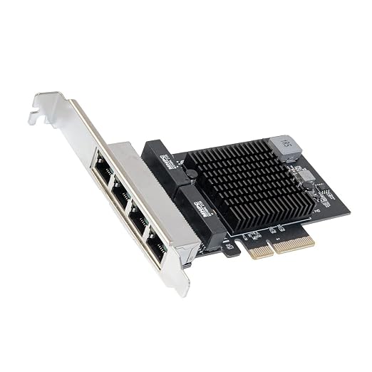 IO CREST Quad 2.5 Gigabit Ethernet PCI Express PCI-E Network Interface Card by IOCrest
