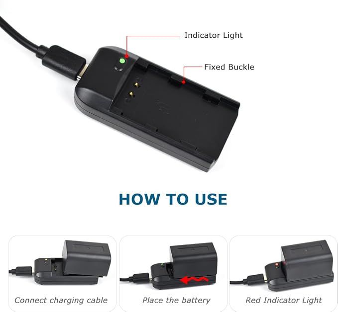 NP-FV5 Battery Charger with Charging Plug and USB Cable - Image 5