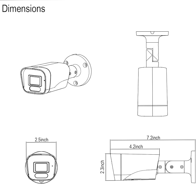 5MP Bullet TVI CCTV Security Analog Camera, 2.8mm Lens, 100° Wide Viewing Angle - Image 8