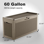 PatioZen 60 Gallon Resin Deck Box, Lockable Outdoor Storage Box - Image 2