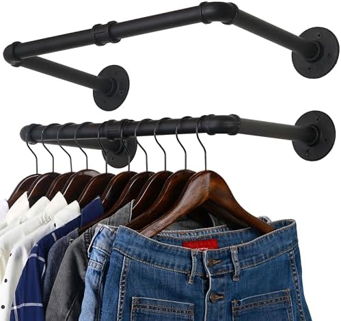 WEBI Clothing Rack Wall Mount, Heavy Duty Iron Garment Rack Bar, Retail Display by WEBI