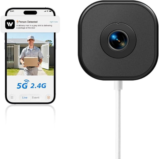 2K Window Camera, 5Ghz & 2.4Ghz WiFi Security Camera by DETIKO