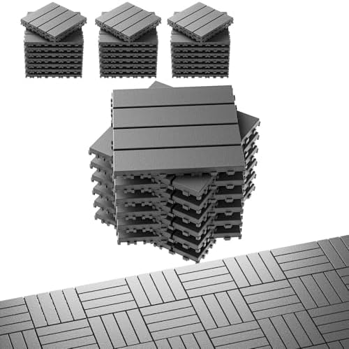 EchoDeck Interlocking Deck Tiles, 9 Pack Patio Tiles Outdoor Interlocking All by Unknown
