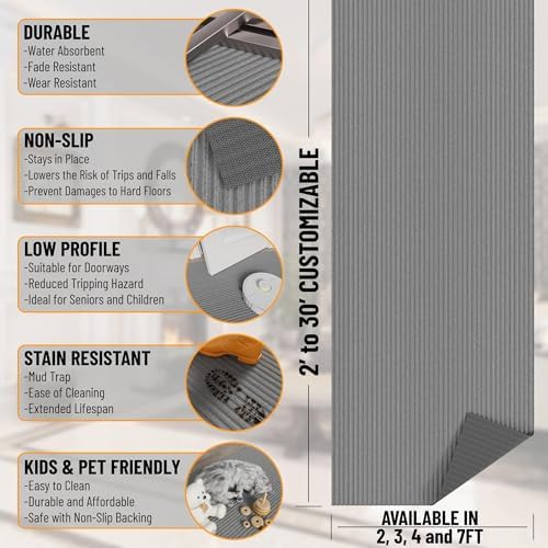 Ottomanso 7x7 Large Waterproof Floor Mat, Non-Slip Indoor Outdoor Door Mat - Image 3