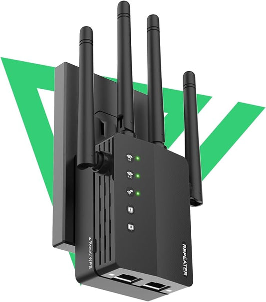 1200Mbps Dual Band 5GHz/2.4GHz WiFi Extender, WiFi Extender Signal Booster by GEYILO