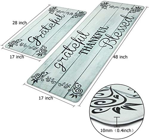 HEBE Anti Fatigue Kitchen Mat Set of 2, Cushioned Kitchen Mats - Image 5