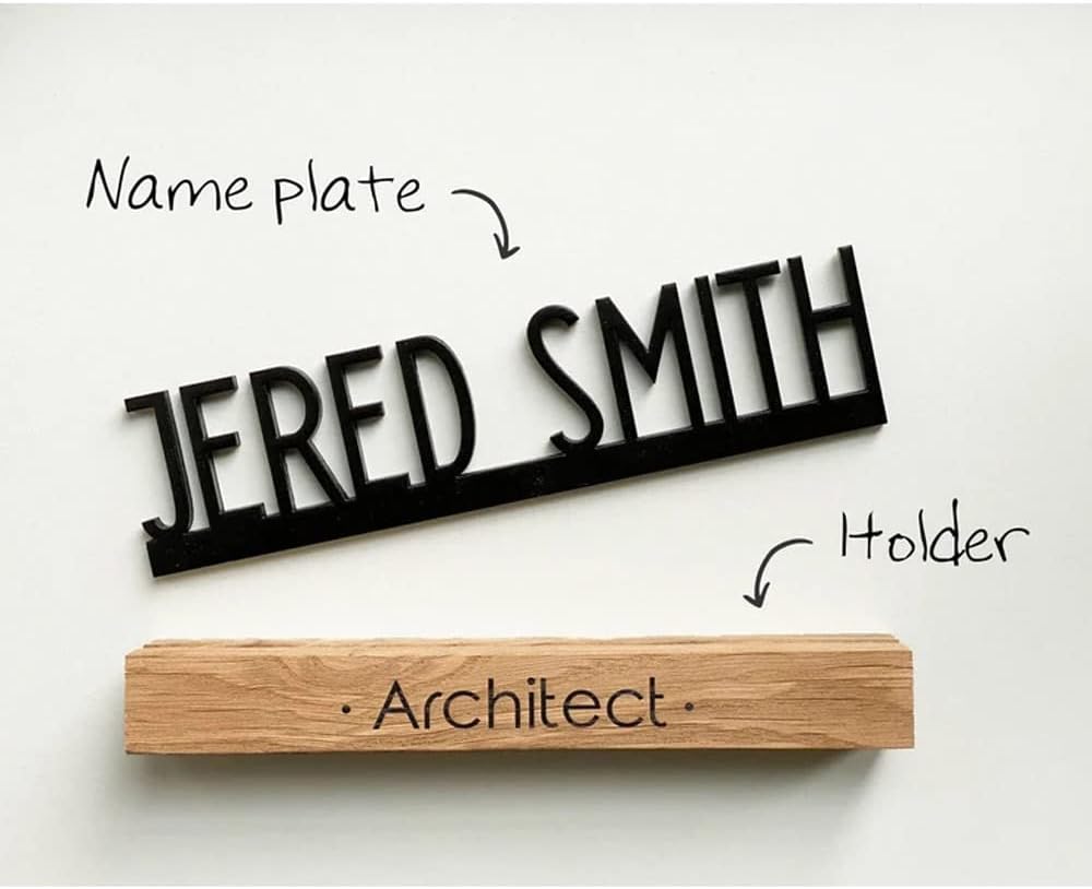 Wooden Personalized Teacher Name Plate for Office Desk - Custom 7.91.21.8 Inch