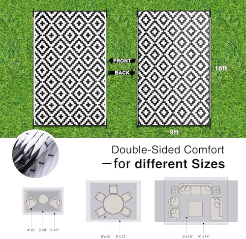OLANLY Outdoor Rug 9x18 ft Waterproof Reversible Mat - Image 2