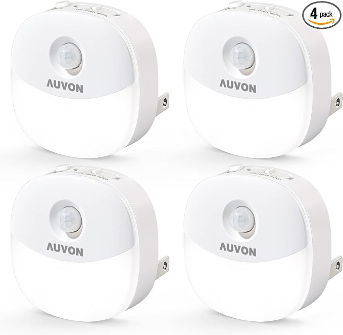 AUVON Plug in Night Light with Motion Sensor and Dusk to Dawn Sensor, Mini Cool by AUVON