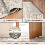 Beige Washable 2'6"x10' Extra Long Runner Rugs - Image 5