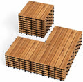 Goplus 27-Pack Acacia Wood Interlocking Deck Tiles by Goplus