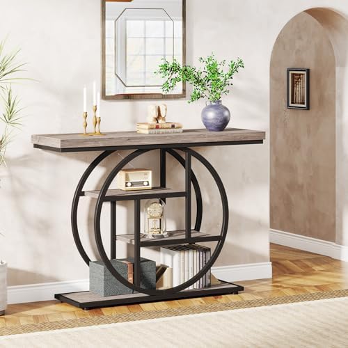 Tribesigns 41.3" Console Table, Industrial 4-Tier Sofa Table Entryway Table - Image 4