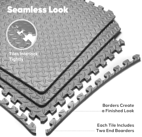 12 Pack 48 sqft Home Gym Mat, Puzzle Exercise Mat, EVA Interlocking Foam Floor - Image 5