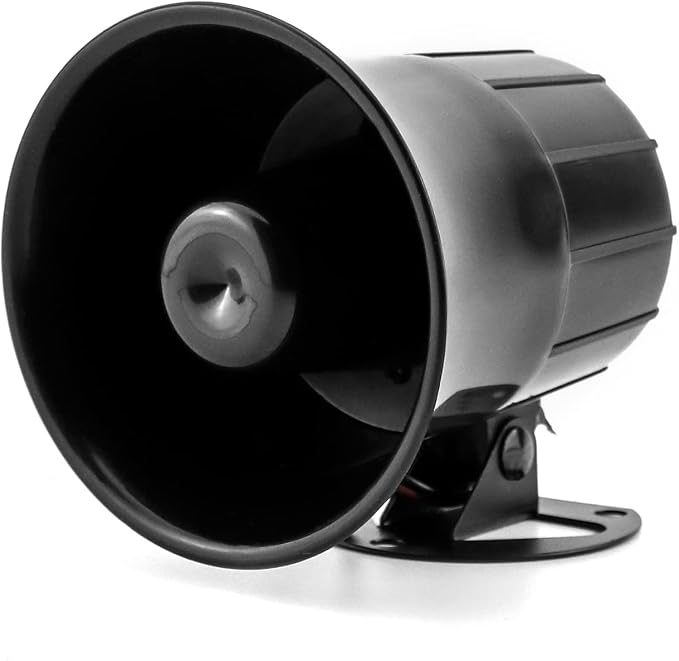 QWORK Electric Siren Horn, DC 12V Security Loud Wired Alarm Siren by QWORK