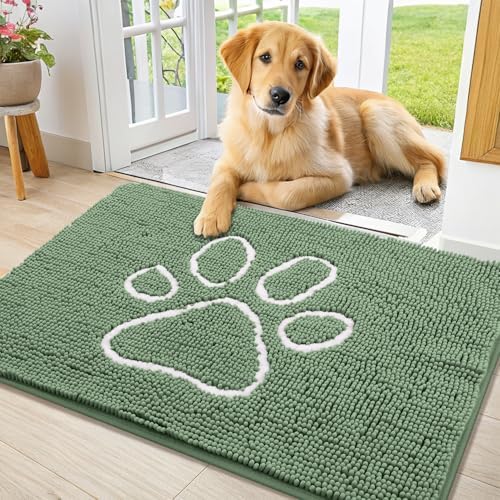Smiry Dog Door Mat for Muddy Paws, Absorbent Non Slip Dirt Trapper by Smiry