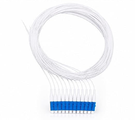 Elfcam® - Fiber Optic Pigtail 12 Fibres Singlemode Simplex LC/UPC 9/125um OS2 by Fibersolutionspecialist