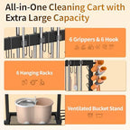 Broom Holder with Cleaning Supplies Organizer - Image 4
