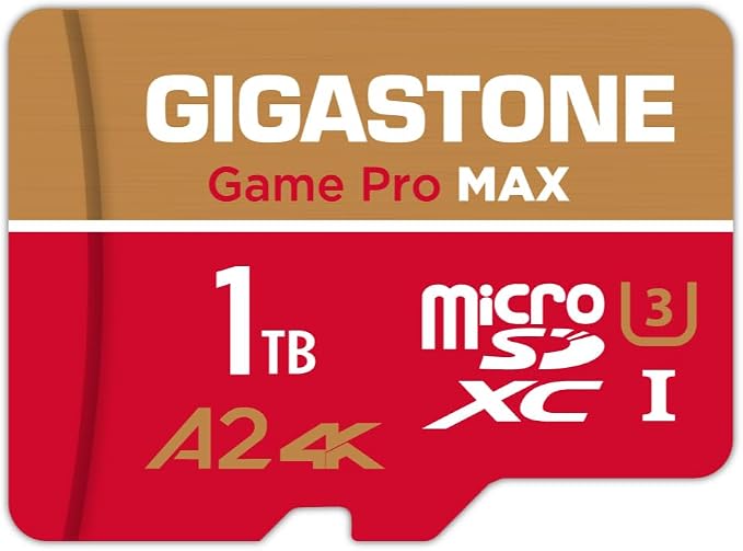 【for Switch 1 Only】 GIGASTONE 1TB Micro SD Card, 4K Game Pro MAX, Memory Card by Gigastone