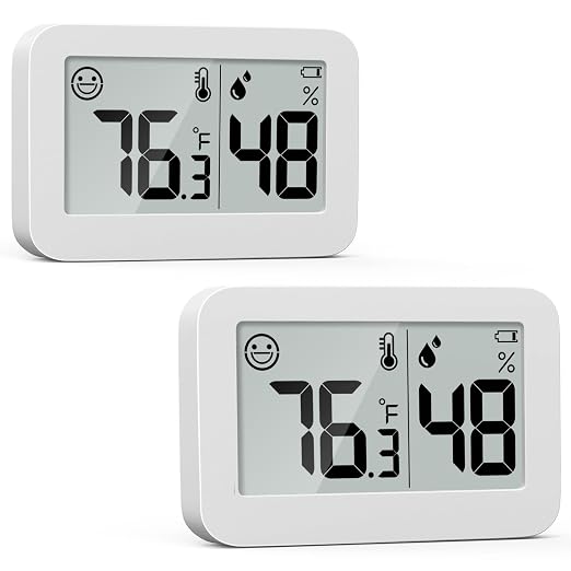 DOOMAY 2-Pack Mini Hygrometer Indoor Thermometer, Humidity Gauge by DOOMAY