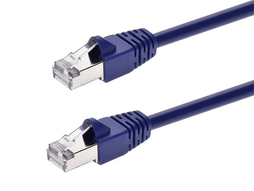 Monoprice Cat6A 3ft Purple Patch Cable Double Shielded 26AWG 10G Pure Bare by Monoprice