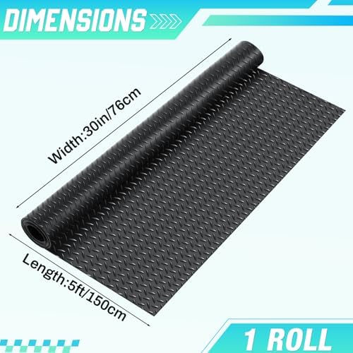 Breling 30 in × 5 ft Rubber Flooring Rolls Mats, Heavy Duty Diamond Plate Coin - Image 2