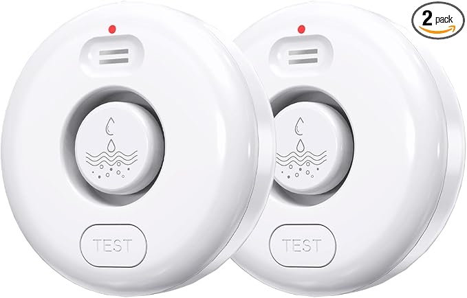 Water Leak Detectors for Home, 120dB Adjustable Water Leak Alarm for WiFi by RUIKORING