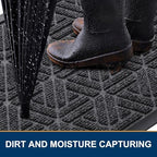 Smiry Front Door Mat Outside Entrance, Low Profile Rubber Doormat - Image 2