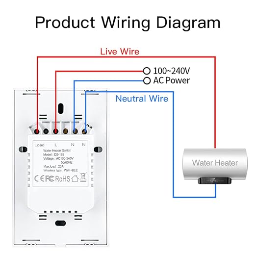 MOES Smart Water Heater Switch, 20A Water Heater Touch Switch Suitable - Image 8