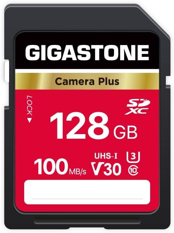 GIGASTONE 128GB SD Card, Camera Plus, UHS-I V30 U3 SDXC Memory Card High Speed by Gigastone