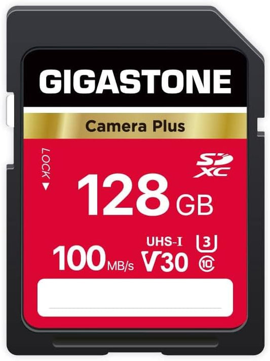 GIGASTONE 128GB SD Card, Camera Plus, UHS-I V30 U3 SDXC Memory Card High Speed by Gigastone