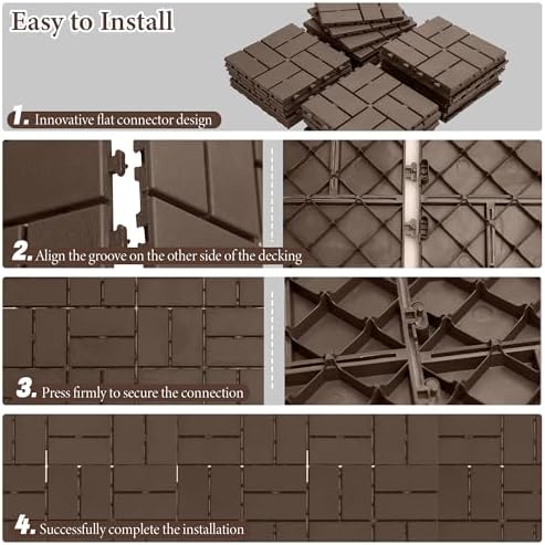 Interlocking Deck Tiles Outdoor Waterproof, Composite Patio Flooring - Image 4