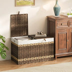 HOOBRO Storage Basket with Lid, 42.3 Gallon Wicker Storage Basket with 2 - Image 3