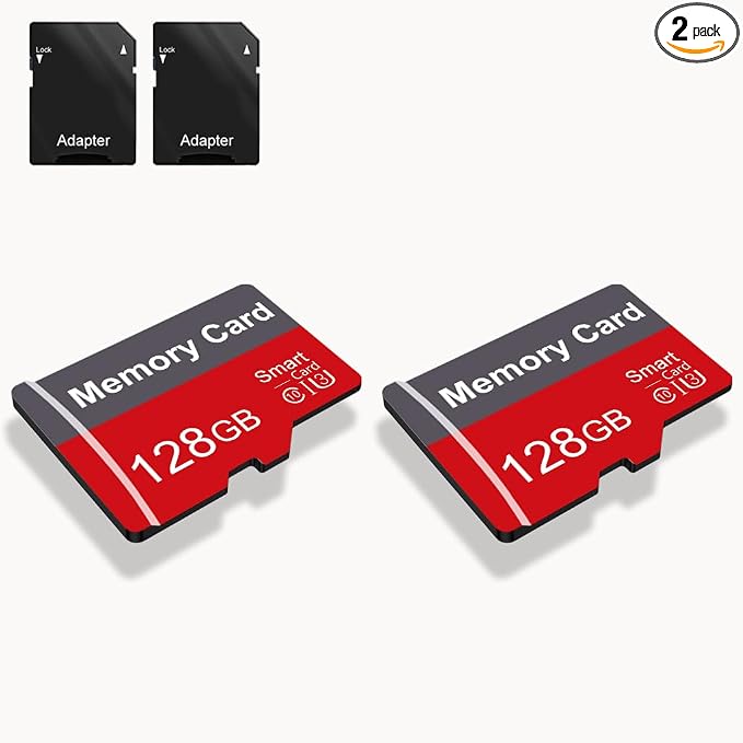 2 Pack Memory Card 128GB with Adapter, High Speed TF Card, UHS-I C10 A1 Memory by Unknown