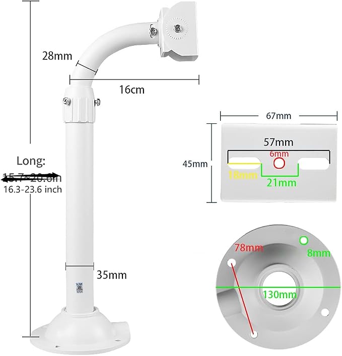 CCTV Security Camera Mount Bracket, Telescopic Adjustable Universal Wall - Image 2