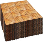 PrimeZone 432 PCS Solid Acacia Wood Interlocking Patio Deck Tiles Outdoor by PrimeZone