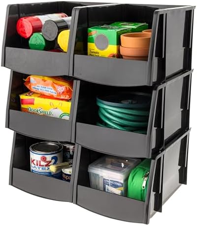IRIS USA 6-Pack, Extra Large Stackable Storage Bins by IRISUSA
