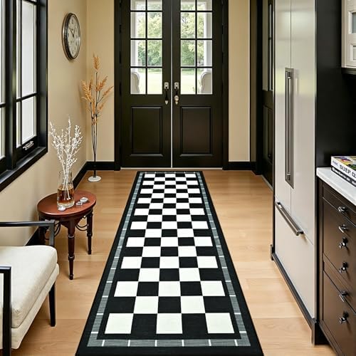 Jute Checkered Runner Rug, 2x6 Outdoor Runner Rugs, Washable Hallway Runner - Image 3