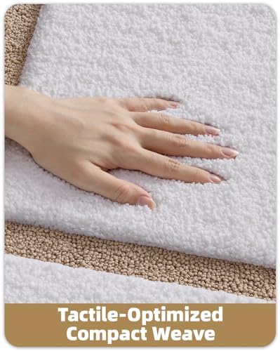 Color&Geometry Mini White Bathroom Rugs 24x16, Extra Soft Absorbent Microfiber - Image 5
