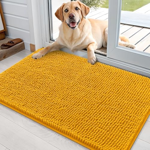 OLANLY Dog Door Mat for Muddy Paws 36x24, Super Absorbent Chenille Mud Mat by OLANLY