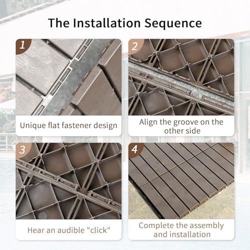 Interlocking Deck Tiles Outdoor Waterproof, Composite Patio Flooring - Image 5