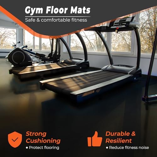 SUPERJARE 0.4'' Thick 24 Pcs 96 Sq Ft Rubber Top Exercise Equipment Mats - Image 3