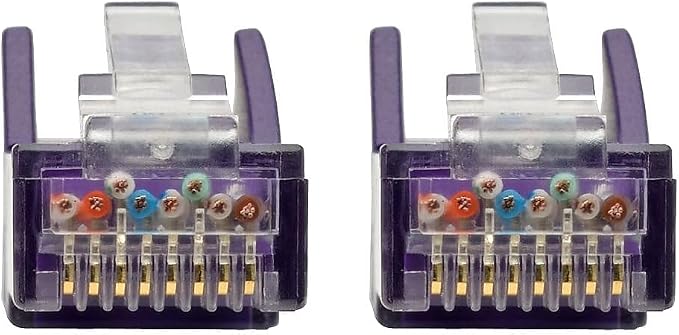 Tripp Lite Cat6 Gigabit Ethernet Snagless Molded Patch Cable UTP Purple RJ45 - Image 3