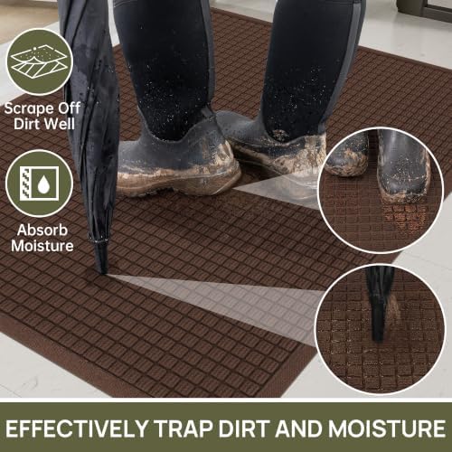 Front Door Mat Outside Entrance, Sturdy Indoor Outdoor Doormat 60x48 - Image 3