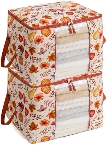 Chaos Cleared Canvas Storage Bags Designer Organizer 2 Pack – Seasonal Storage by ChaosCleared