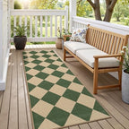 Lessymo Kitchen Runner Rug 2x6 Checkered Jute Rugs Washable Non Slip - Image 7