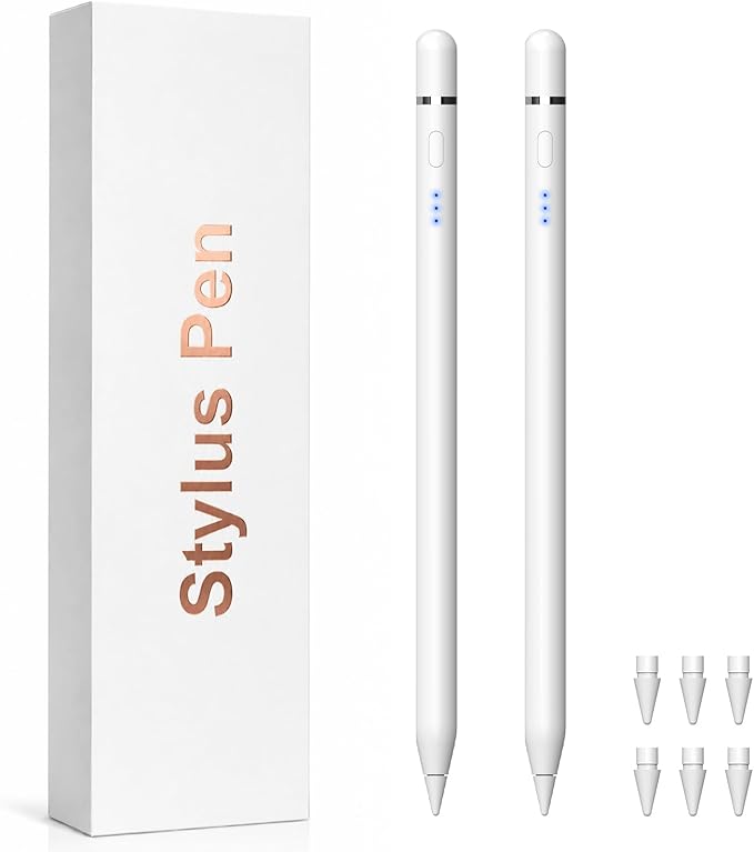 【2Pack】 Stylus Pen for Apple iPad 2018–2026, Magnetic Charging iPad Pencil 2nd by WirelessCharger