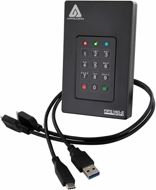 Apricorn 1TB Aegis Fortress L3- FIPS Level 3 Validated USB 3.0 Hardware by Apricorn